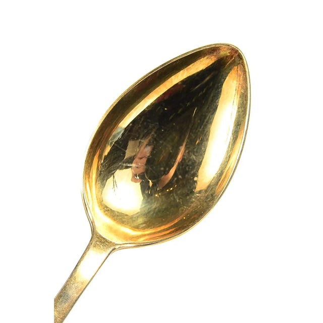 Russian Gilt Silver & Enamel Spoons - Set of 6 For Sale - Image 4 of 7