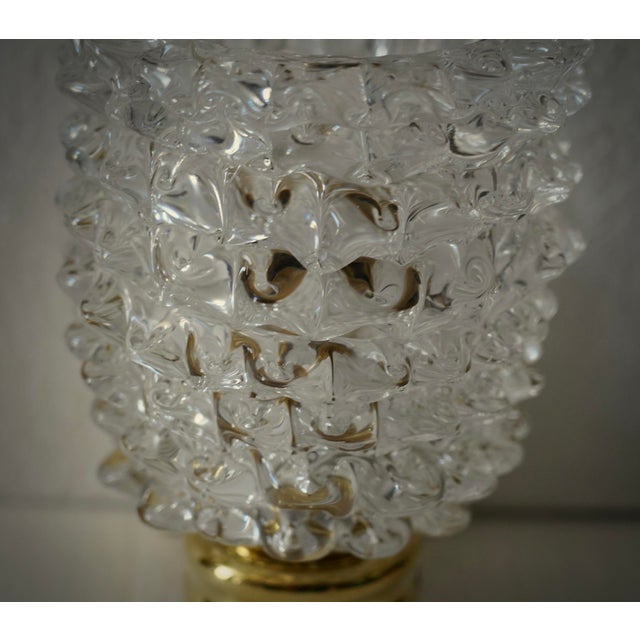 Round Murano Glass and Brass Light Pink Wall Sconce, 2000 For Sale - Image 9 of 11