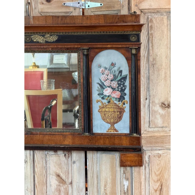 Italian 19th Century Italian Overmantel Mirror With Painted Urn Panels For Sale - Image 3 of 7
