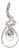 18k (750) White Gold Natural Diamond and White Pearl Pendant Necklace For Sale