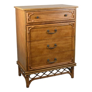 Late 20th Century Faux Bamboo Tall Boy For Sale