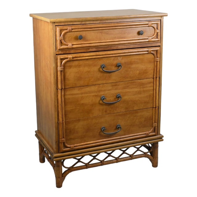 Late 20th Century Faux Bamboo Tall Boy For Sale
