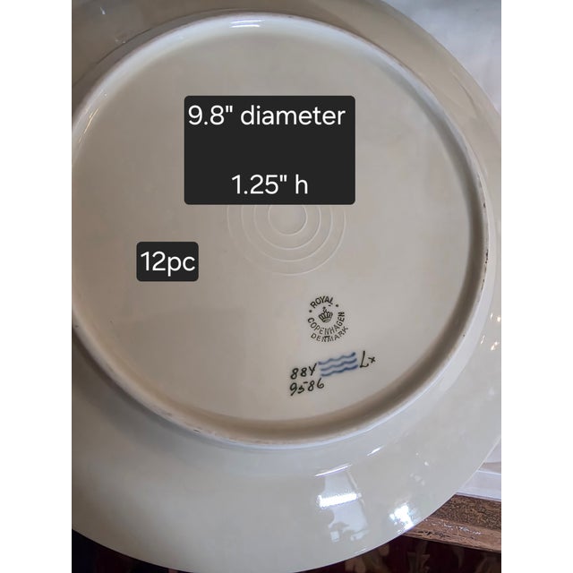 Vintage Royal Copenhagen Quaking Grass Pattern Plates set of twelve.