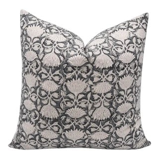 Fabdivine Floral Block Print Pillow Cover 12x20 Inch Duck Canvas-Ulta Kamal For Sale