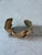 Vintage Gold Tone Metal Leaf Cuff Bracelet For Sale - Image 4 of 5