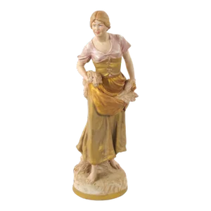 20th Century Hand Painted/Gilt Decorated Porcelain Decorative Woman's Sculpture