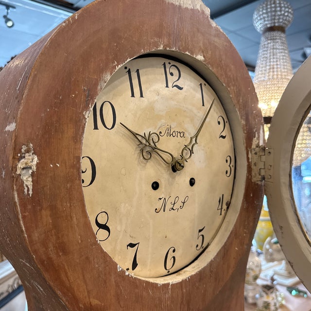 Salmon Signed 19th. C. Swedish Mora Clock For Sale - Image 8 of 12