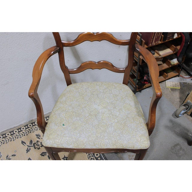 Set of 6 Vintage Cherry French Provincial Ladder Back Dining Chairs, 37” H For Sale - Image 17 of 18