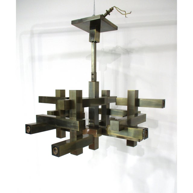 70's Gaetano Sciolari Cityscape Chandelier Italy For Sale - Image 14 of 14