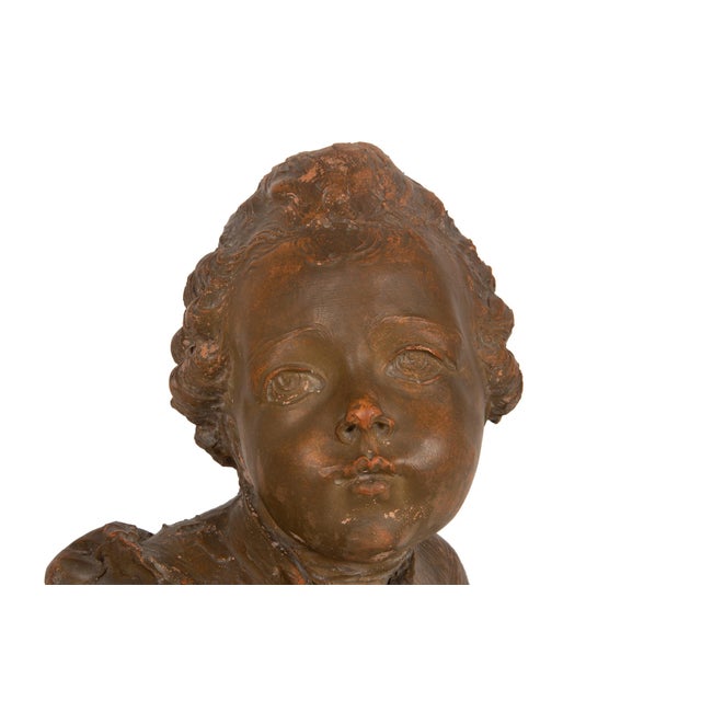 Brown French Antique Terracotta Bust of Compte D’Artois by Fernand Cianciani For Sale - Image 8 of 18