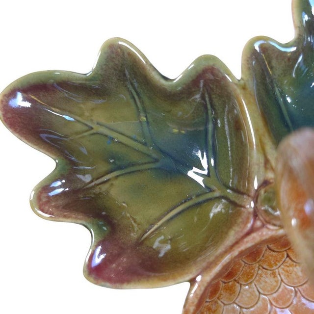 Early 21st Century Sculptural Acorn & Oak Leaf Ceramic Divided Serving Dish For Sale - Image 5 of 16