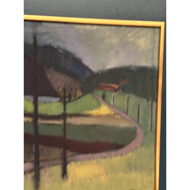 Anna‑Stina Lorentze Nilstoft, Landscape, 1950s, Oil on Canvas For Sale - Image 9 of 14