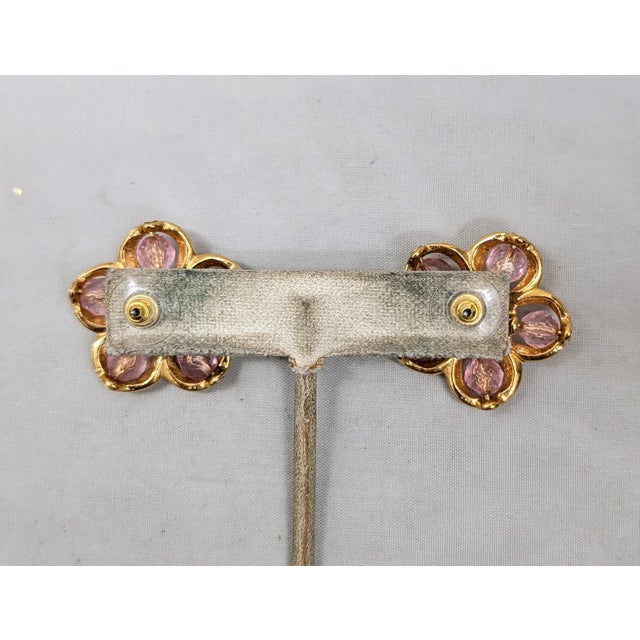 Vintage Signed Napier Pink Flower Pierced Earrings, 1992 Miami Collection- 2 Pieces For Sale In Philadelphia - Image 6 of 7