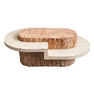 Vintage Coffee Table in Mactan Stone by Magnussen Ponte, 1980s For Sale