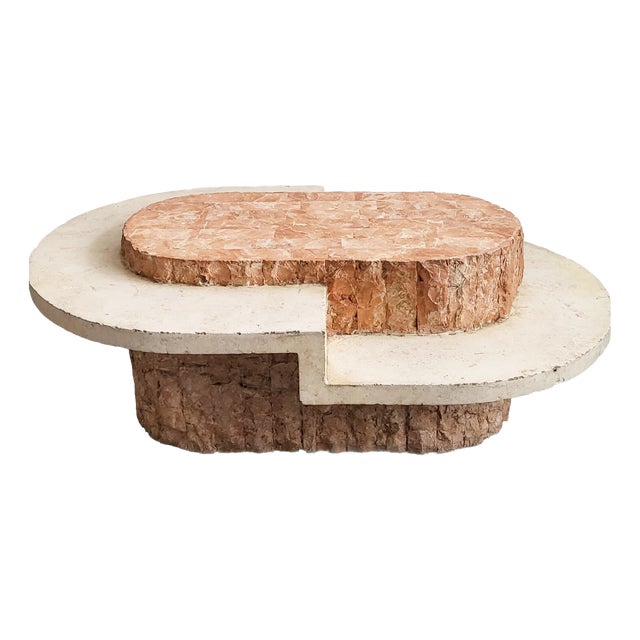 Vintage Coffee Table in Mactan Stone by Magnussen Ponte, 1980s For Sale