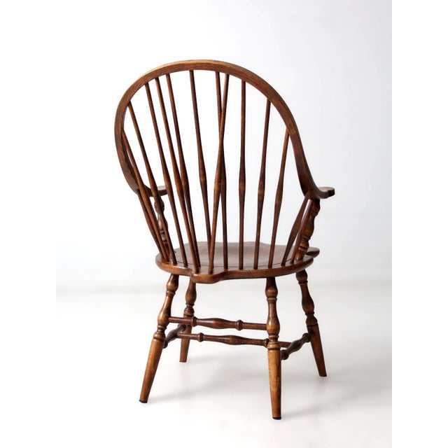 Antique American Windsor Brace Back Armchair For Sale - Image 6 of 13