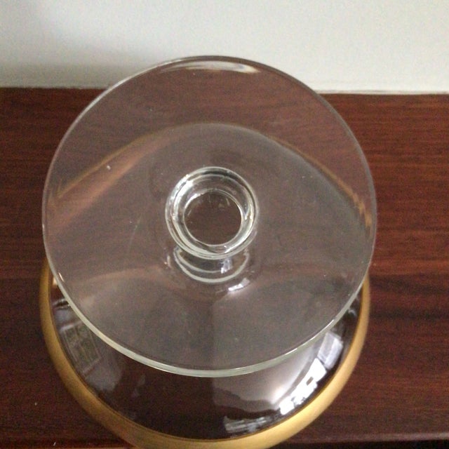 Transparent Dorothy Thorpe Gold Banded Pedestal Dish For Sale - Image 8 of 11