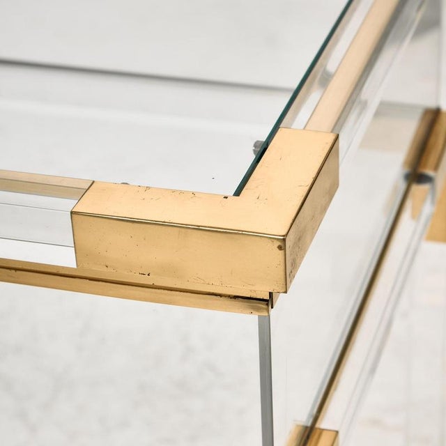 Brass and Acrylic Glass Console Table from Fabian, 1970s For Sale - Image 4 of 18