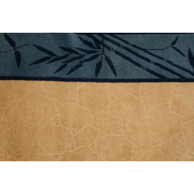 1920s Beige Ivory Blue Antique Chinese Peking Crackle Carpet 5'x7'10" Wool Rug For Sale In New York - Image 6 of 7