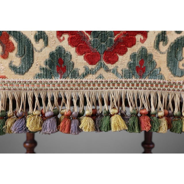 Wood Antique Wood and Fabric Ottoman, France, 1890s For Sale - Image 7 of 10