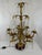 Hollywood Regency Mid 20th Century Italian Gilt Tole and Crystals Electric Candelabra Lamp For Sale - Image 3 of 18