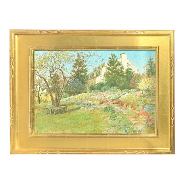 Early 20th Century A Rock Garden In Scarsdale Oil Painting For Sale