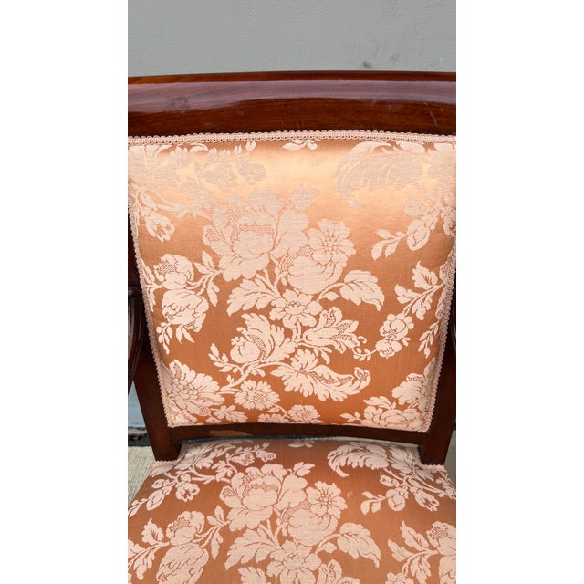 Late 18th Century Pair of French Directoire Mahogany Carved Armchairs, Circa 1795 For Sale - Image 5 of 12