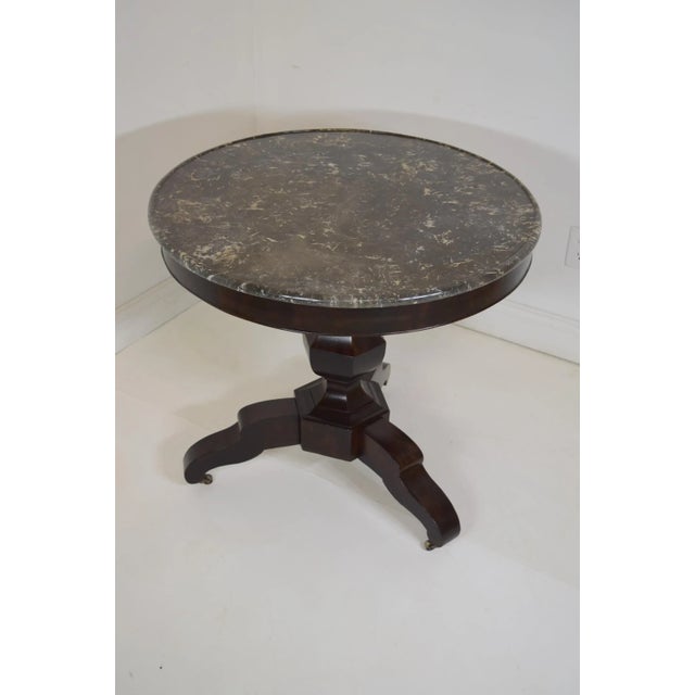 French French Mahogany Gueridon With Marble--Ca 1830-1840 For Sale - Image 3 of 7