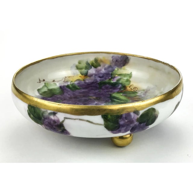 Ceramic Antique T&v Limoges France Hand Painted Berries Bowl Grapes Artist Signed For Sale - Image 7 of 13