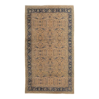 Antique Indo-Mahal, Handmade Oriental Rug, Blue, Taupe, Creams All-Over Design For Sale