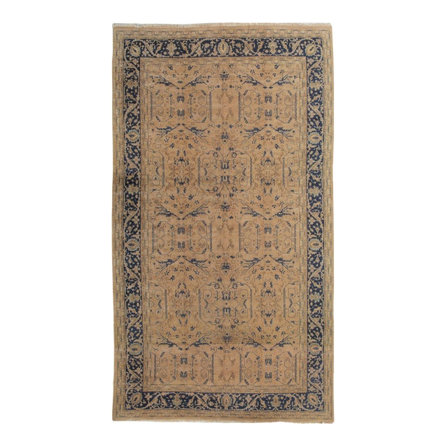 Antique Indo-Mahal, Handmade Oriental Rug, Blue, Taupe, Creams All-Over Design For Sale