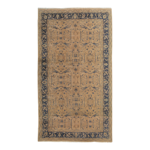 Antique Indo-Mahal, Handmade Oriental Rug, Blue, Taupe, Creams All-Over Design