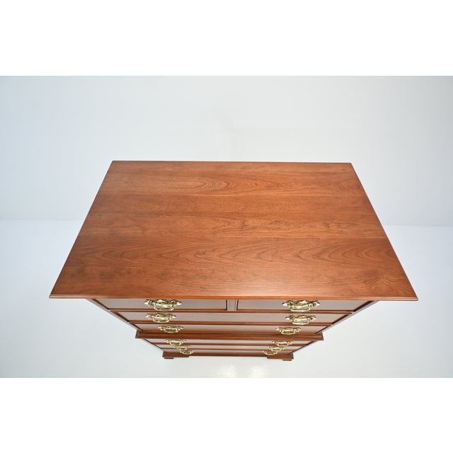 Wood Stickley Chippendale Style Cherry Highboy Dresser | Newly Refinished For Sale - Image 7 of 15