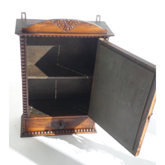 1920s Small Art Deco Dark Wooden Mirror Cabinet, 1920s For Sale - Image 5 of 11