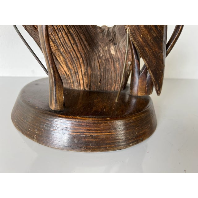 Vintage Carved Wood Heron Bird Sculpture For Sale - Image 9 of 13