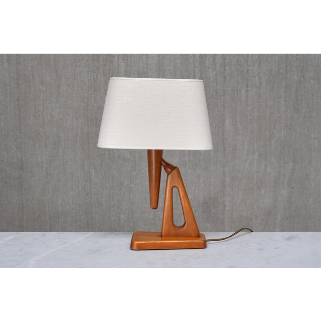 Swedish Modern Sculptural Table Lamp in Teak from Steneby Hemslöjdsförening, 1950s For Sale - Image 6 of 13