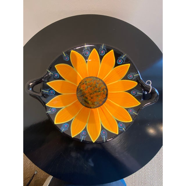 Bring a vibrant touch of Mexican folk art into your home with this stunning hand-painted art pottery platter. The piece...