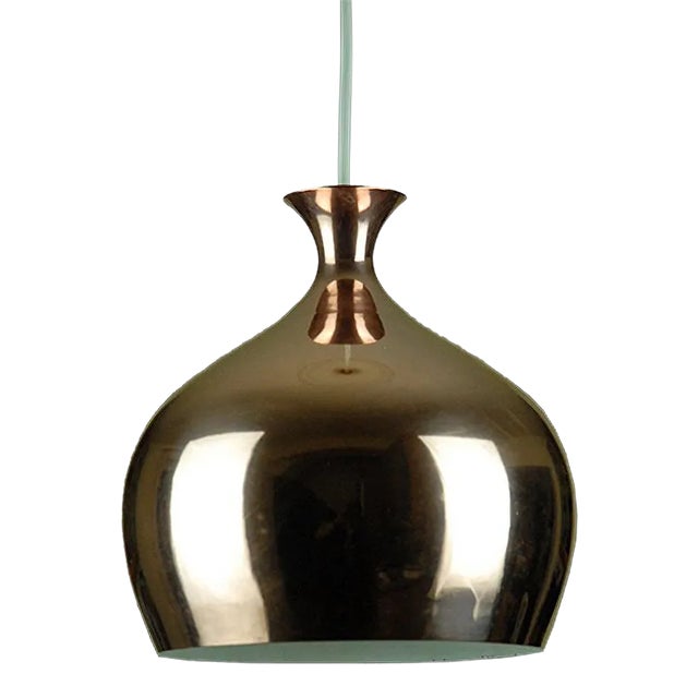 Copper Onion Pendant Lamp by Helge Zimdal for Falkenbergs Belysning, 1960s For Sale