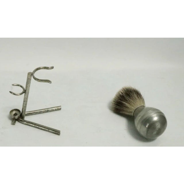 Industrial Antique Sheffield Shaving Brush on Stand For Sale - Image 3 of 7
