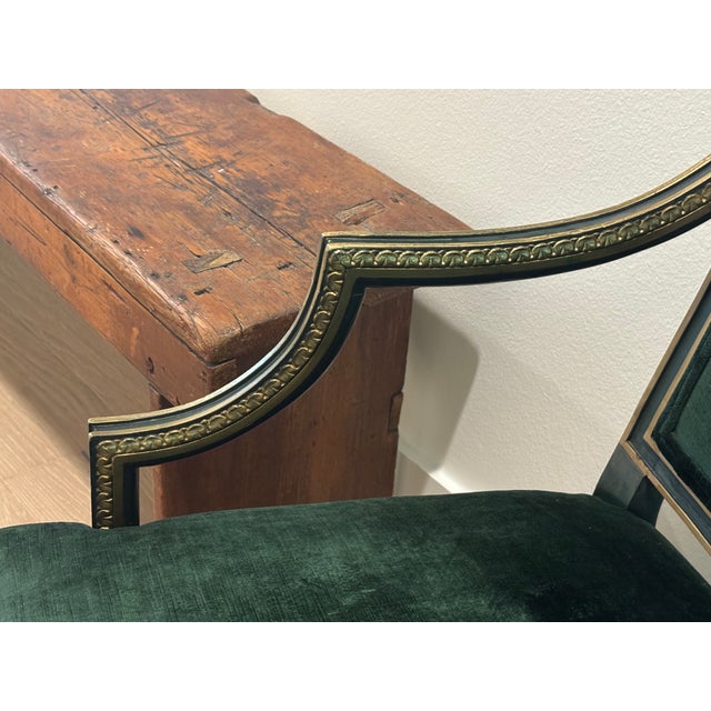 Vintage French Louis XVI Style Square Back Fauteuils - A Pair For Sale - Image 11 of 16