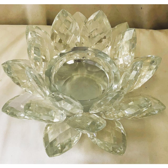 Swarovski Cut Crystal Water Lily Candle Holder Chairish