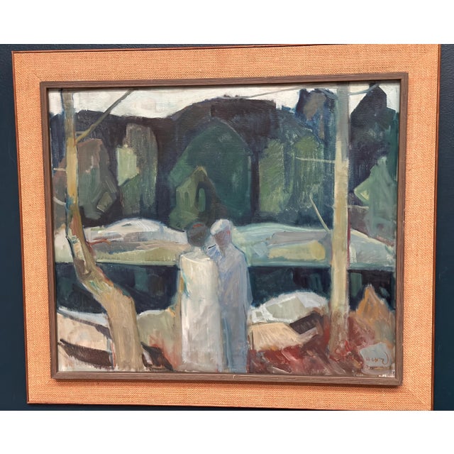 Nis Stougaard, Gudhjem, Bornholm, 1965, Oil on Canvas, Framed For Sale - Image 7 of 18