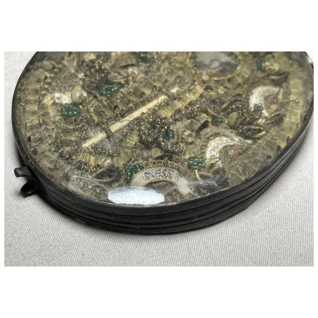 Rare Antique Handmade Catholic 7 Saint Jesus Relic Reliquary Box Sculpture For Sale - Image 15 of 18