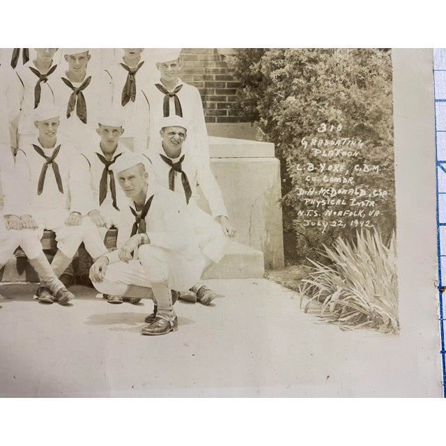 1942 United States Navy Group Black & White Photograph For Sale - Image 6 of 8