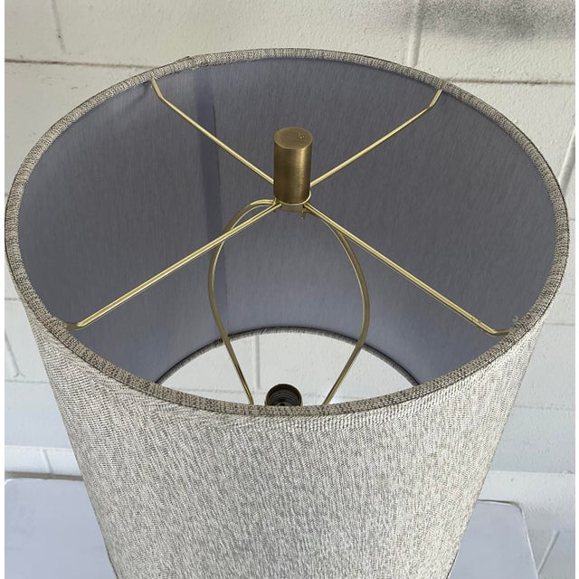 Modern Modern Gray and Gold Tall Buffet Lamp For Sale - Image 3 of 4