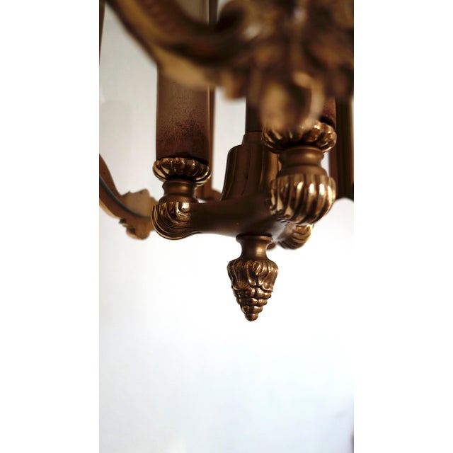 Brass and Glass Lantern Pendant, 1960s For Sale - Image 10 of 17
