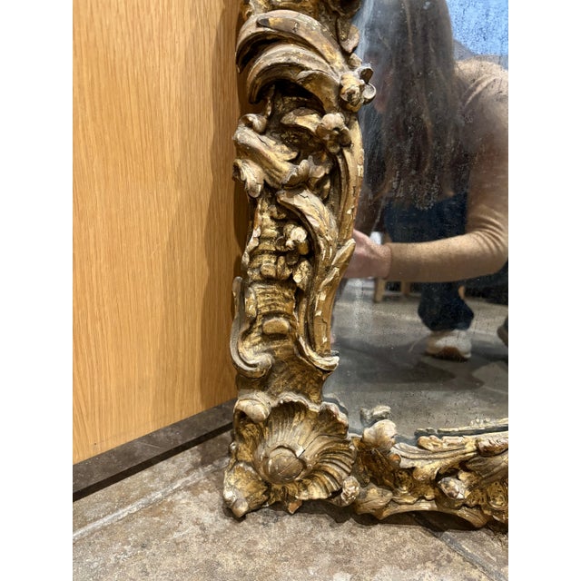 Wood Antique Large Gilt Wood Mirror, Italy For Sale - Image 7 of 12