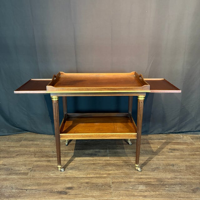 Antique French Bar Cart or Drinks Trolley With Pull-Out Leaves For Sale - Image 4 of 11