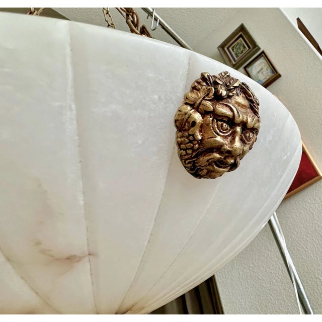 French Neo-Classic Style Alabaster Pendant Chandelier For Sale - Image 14 of 18