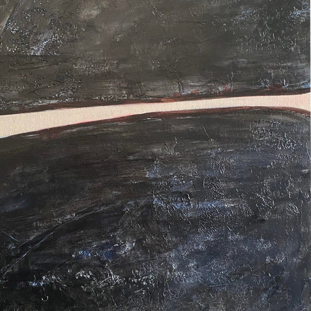 Black Abstract Diptych Triptych Painting Set Minimalist Modern Wall Art, Neutral Contemporary ArtFramed Abstract Set Palm Beach Style Decor For Sale - Image 9 of 9